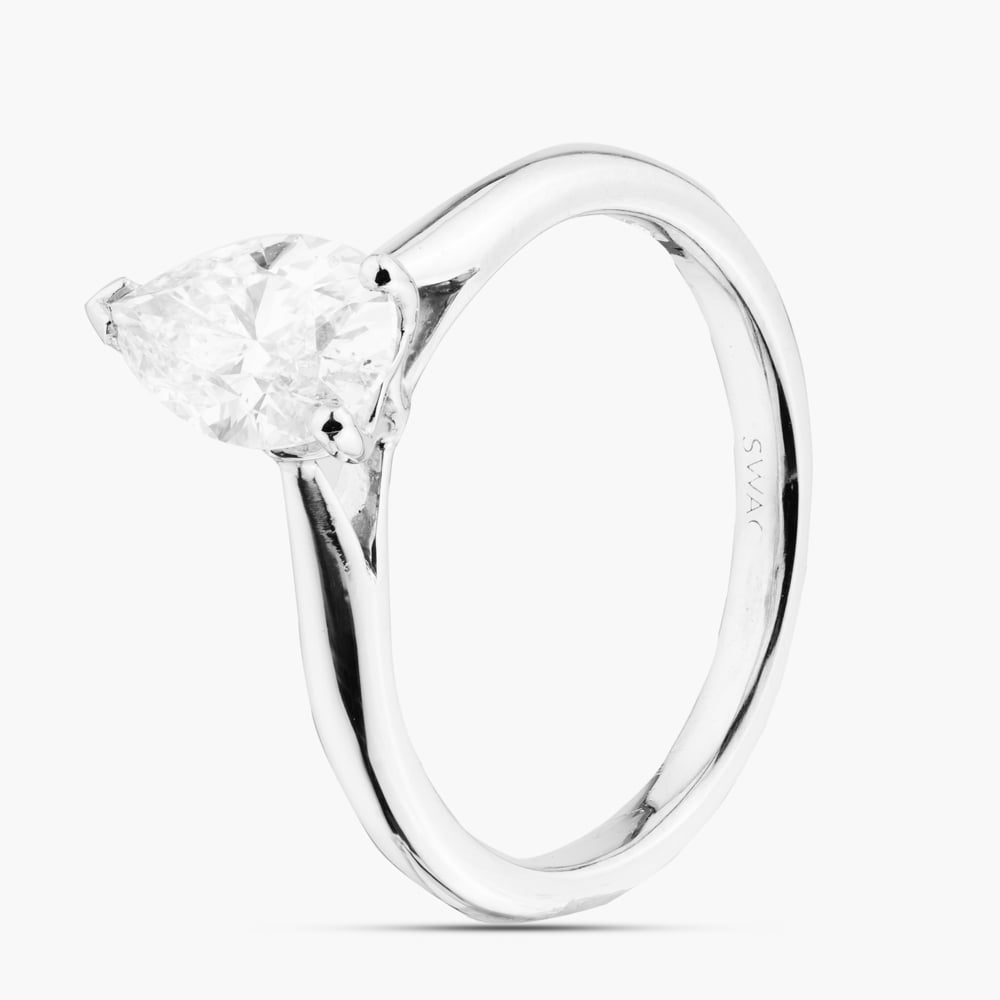 Second Hand Platinum Certificated 1.01ct Pear Cut Diamond Solitaire Ring 41481707
