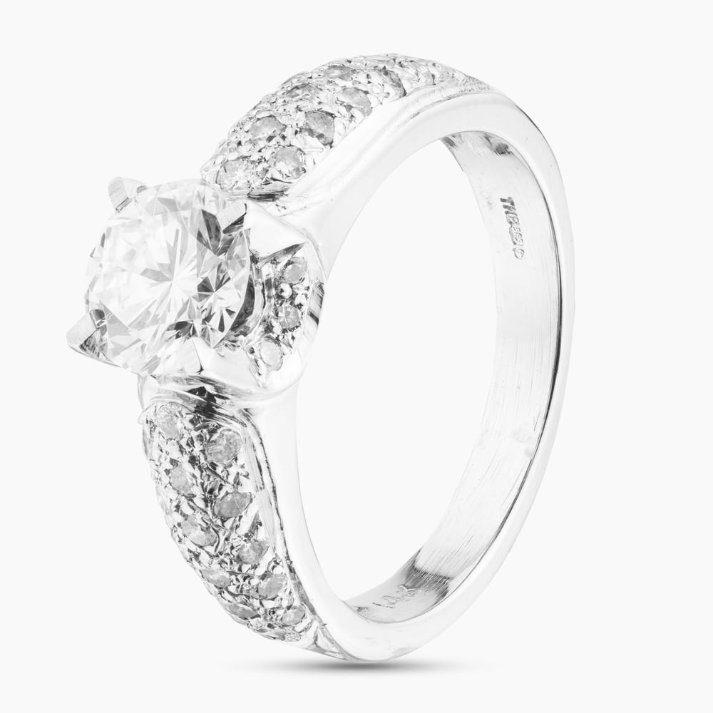 Second Hand 14ct White Gold Certificated 1.18ct Brilliant Cut Diamond Solitaire Ring 41481721