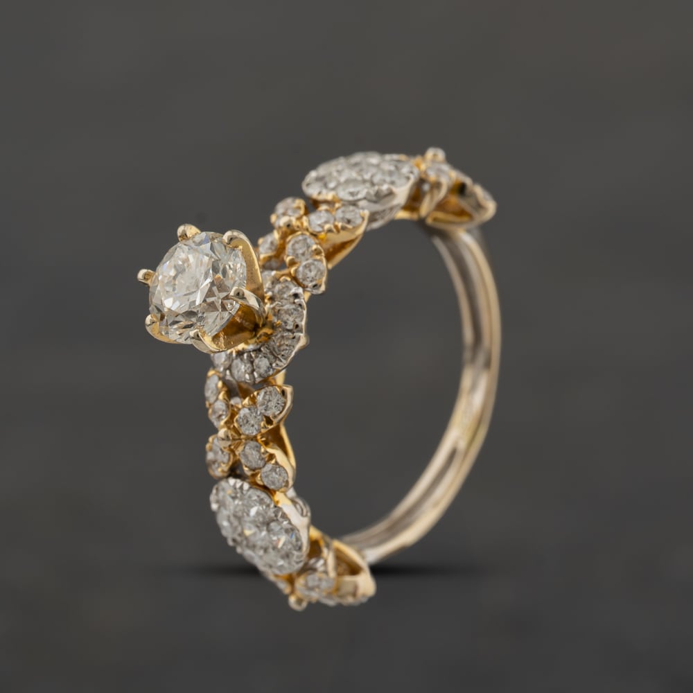 Second Hand 14ct Two Colour Gold Brilliant Cut Diamond Solitaire Ring 41481726