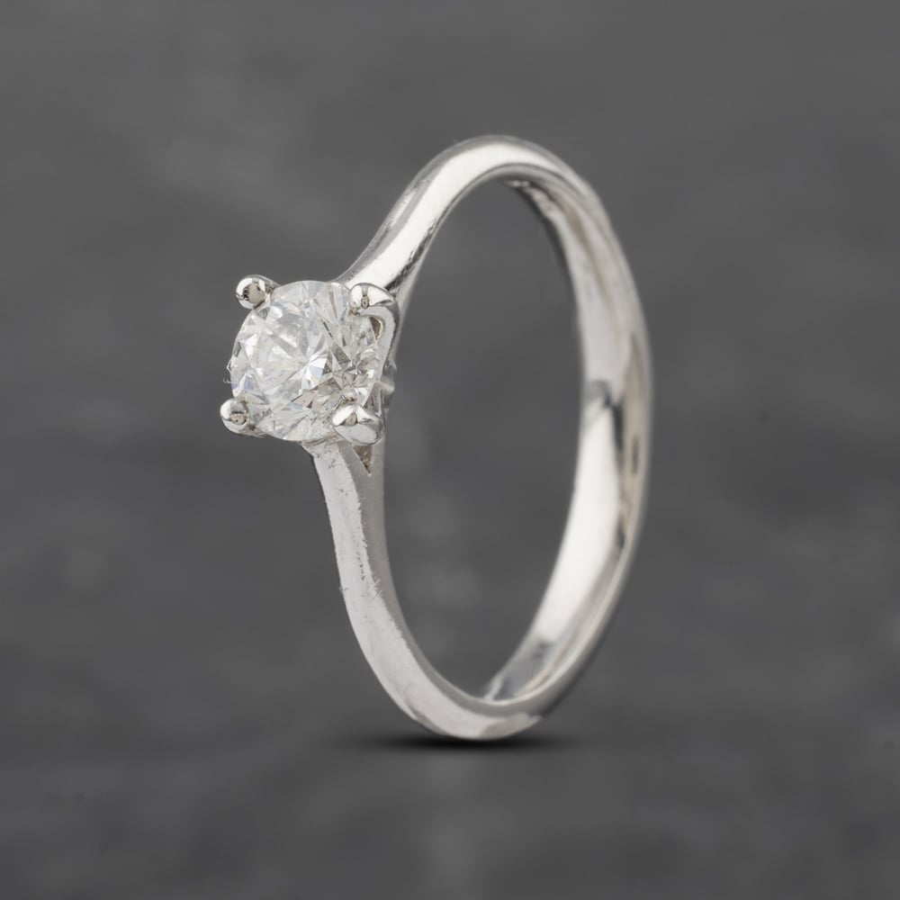 Second Hand Platinum Certificated 0.50ct Brilliant Cut Diamond Solitaire Ring 41481945