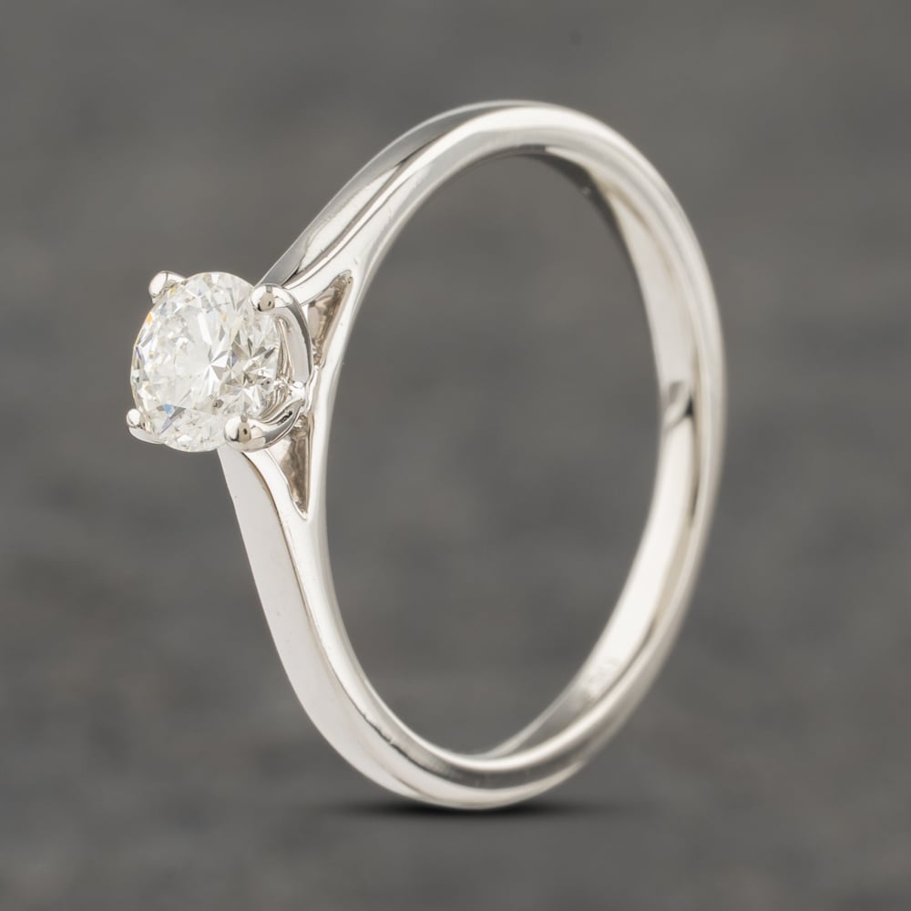 Second Hand Platinum Certificated 0.40ct Brilliant Cut Diamond Solitaire Ring 41481950