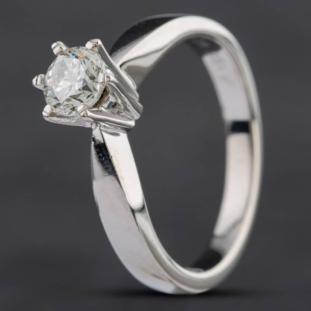 Second Hand 18ct White Gold 0.50ct Brilliant Cut Diamond Solitaire Ring 41482587