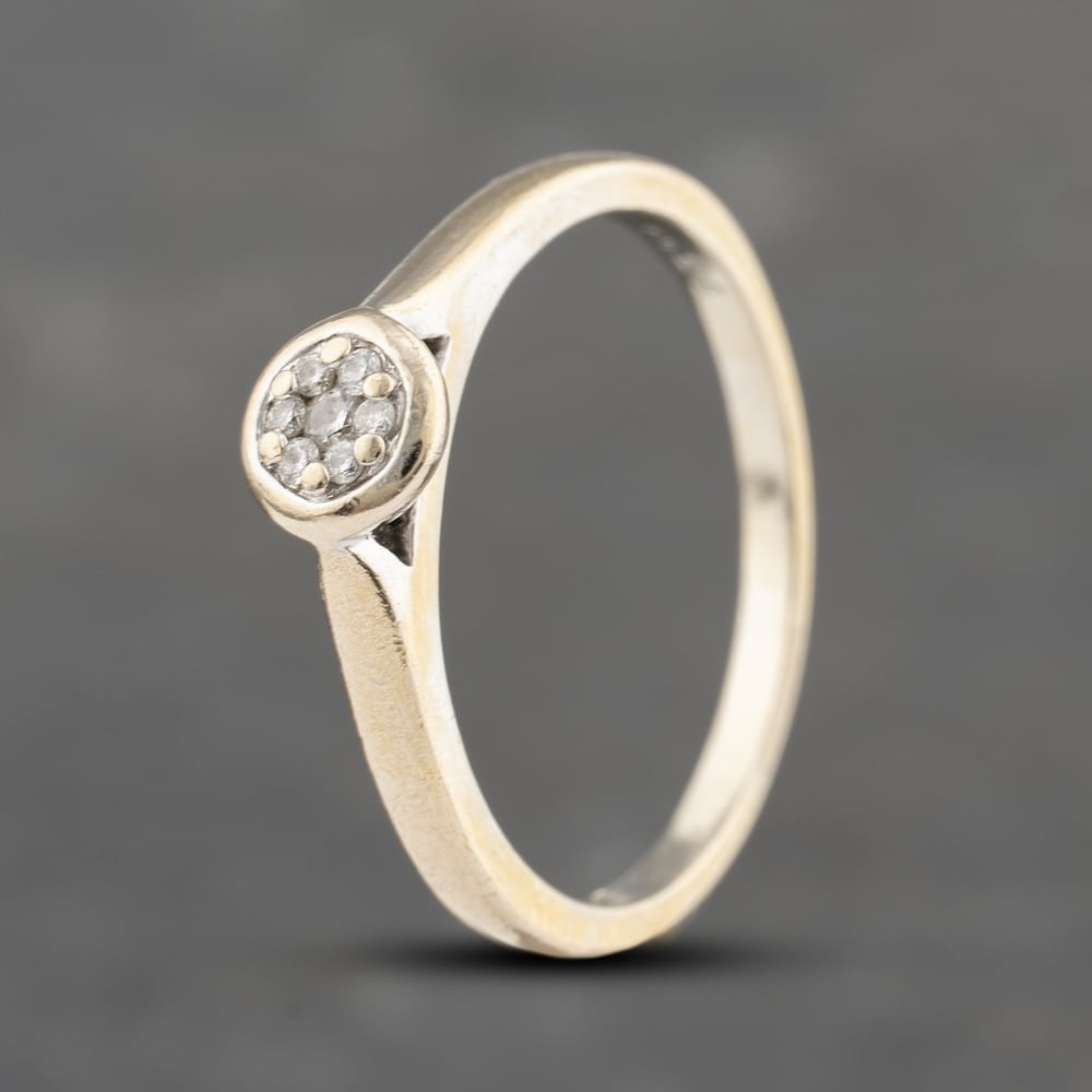 Second Hand 18ct Yellow Gold 0.08ct Brilliant Cut Diamond Round Cluster Ring 41482277
