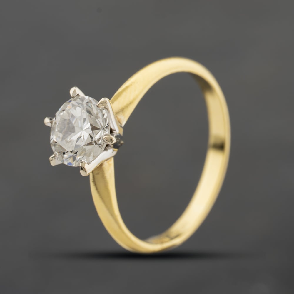 Second Hand 14ct Yellow Gold 1.13ct Brilliant Cut Diamond Six Claw Solitaire Ring 41482430
