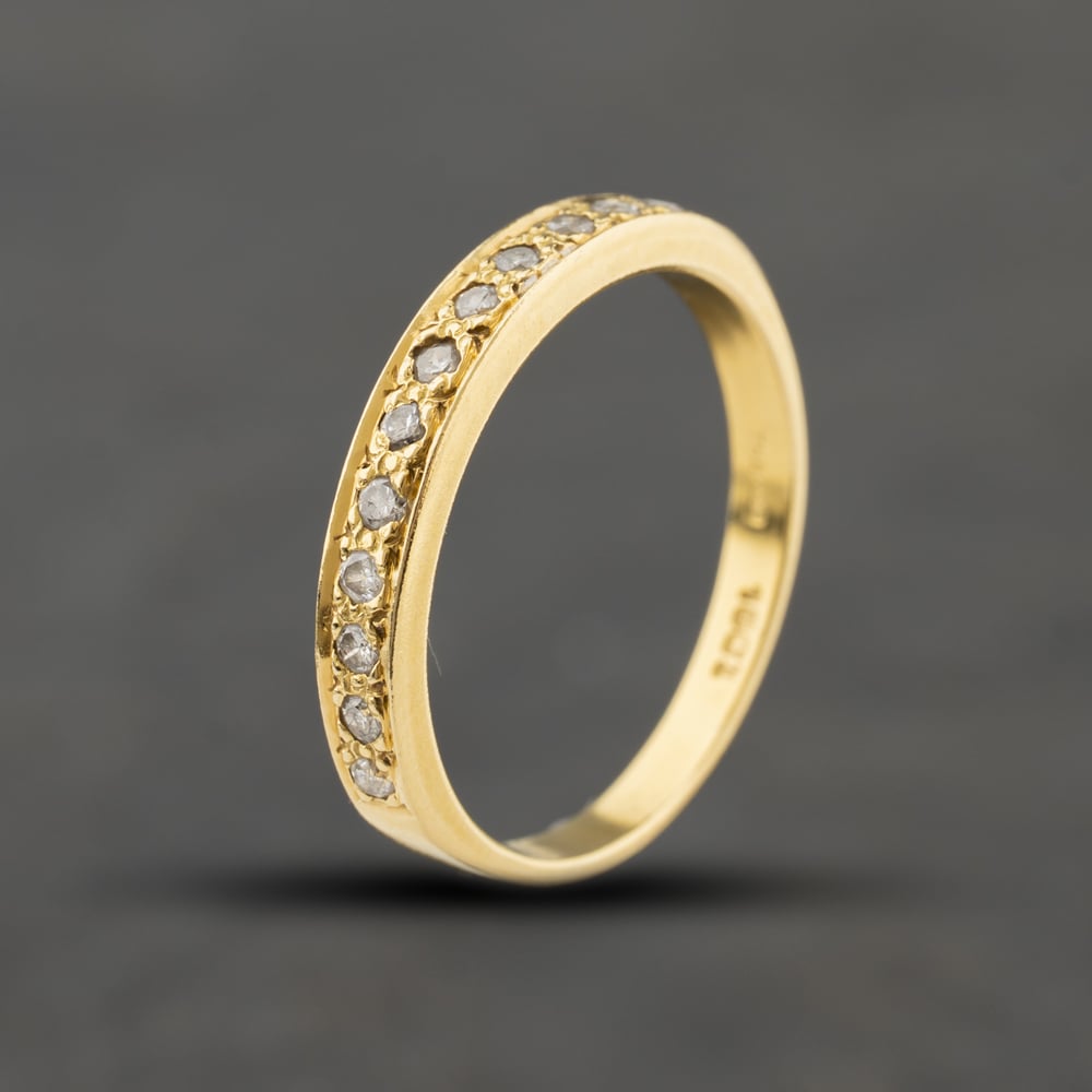 Second Hand 18ct Yellow Gold 0.25ct Brilliant Cut Diamond Half Eternity Ring 41482433