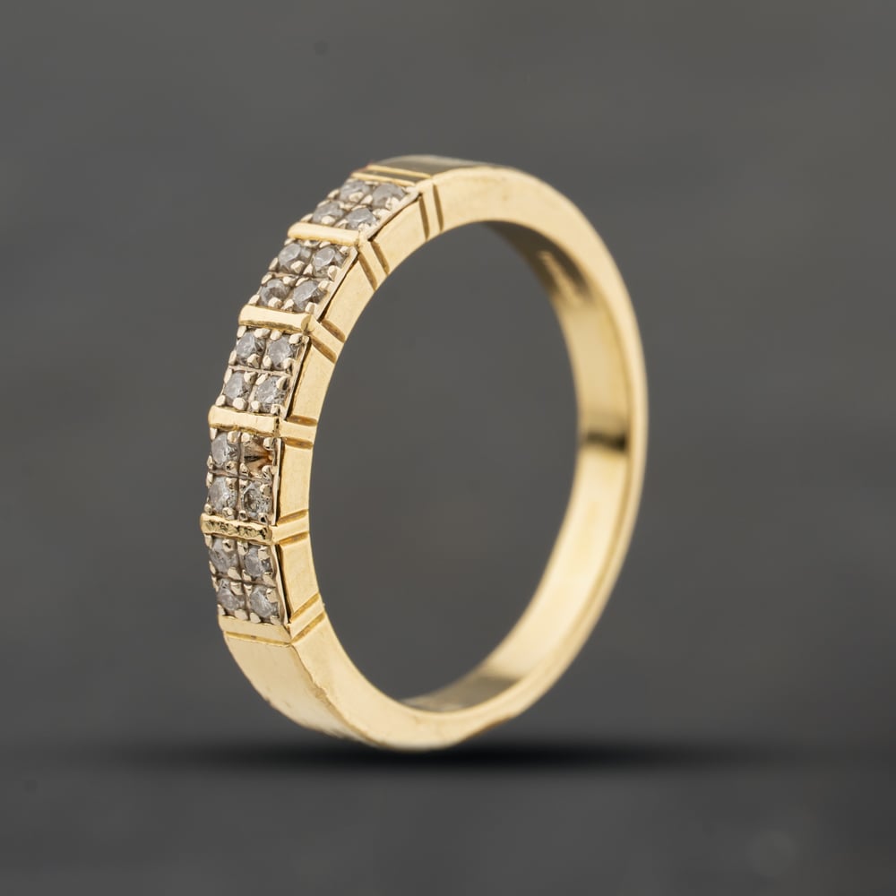 Second Hand 9ct Yellow Gold 0.27ct Brilliant Cut Diamond Twist Solitaire Ring 41482434