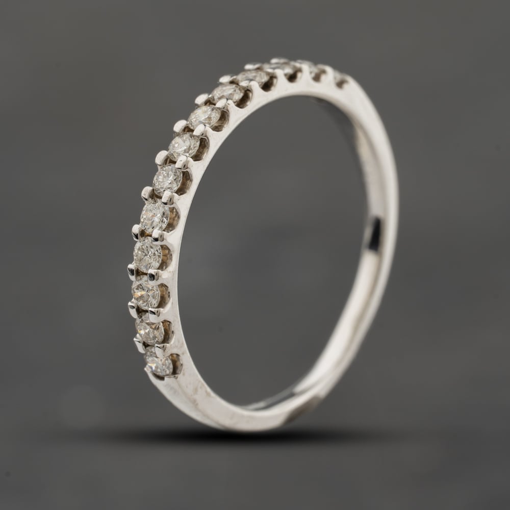 Second Hand 18ct White Gold 0.30ct Diamond Half Eternity Ring 41482549