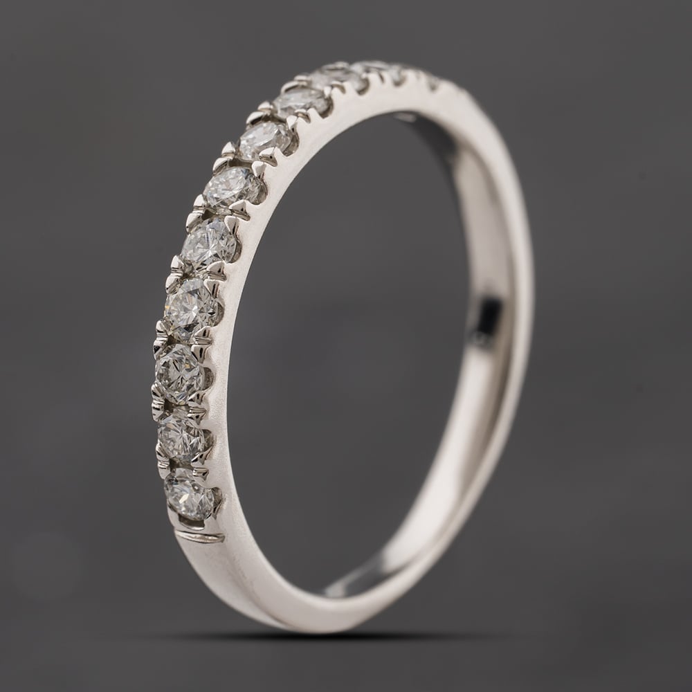 Second Hand Platinum 0.35ct Brilliant Cut Diamond Half Eternity Ring 41482706