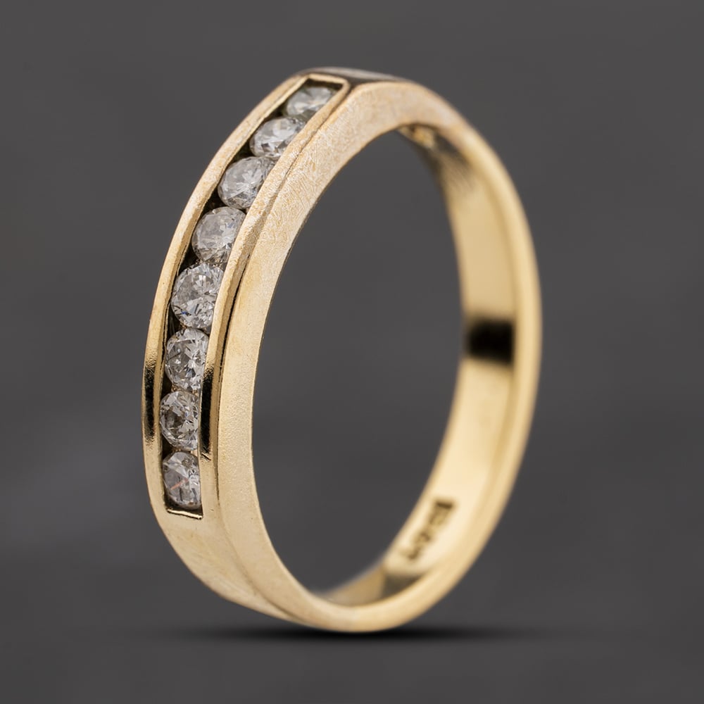 Second Hand Vintage Yellow Gold 0.25ct Brilliant Cut Diamond Half Eternity Ring 41482713