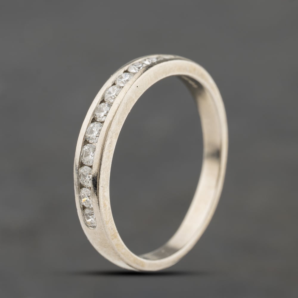 Second Hand Platinum Diamond Channel Set Half Eternity Ring 41482798