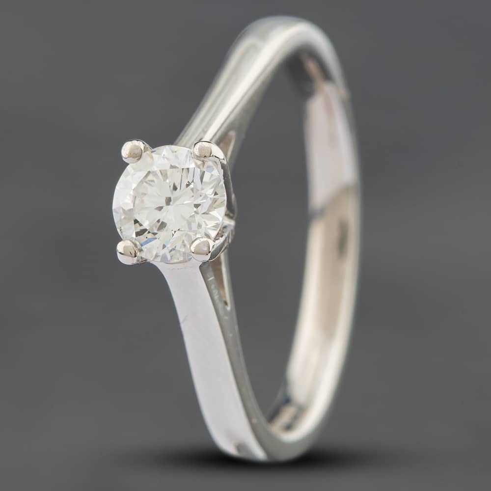 Second Hand Platinum 0.41ct Brilliant Cut Diamond Four Claw Solitaire Ring 4148951