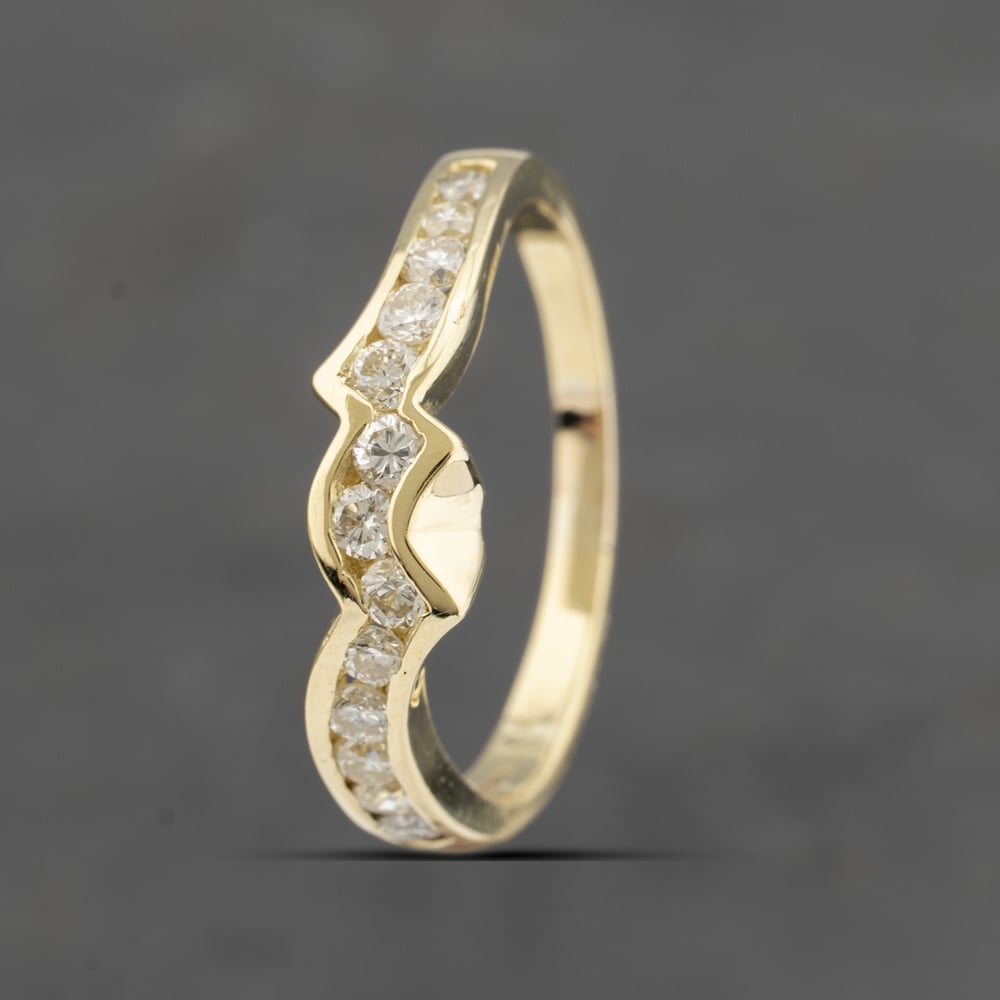 Second Hand 18ct Yellow Gold 0.40ct Brilliant Cut Diamond Fancy Thirteen Stone Band Ring 43121067