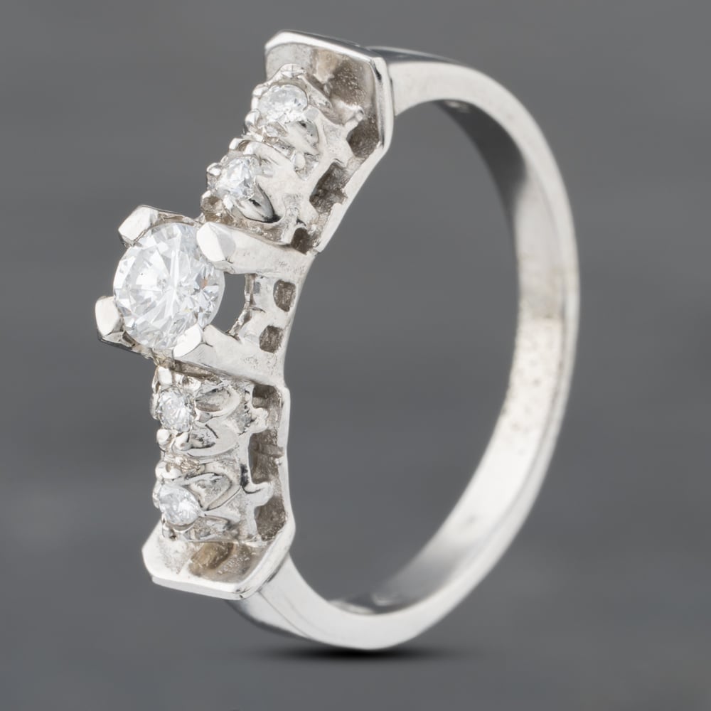 Second Hand 18ct White Gold 0.29ct Brilliant Cut Diamond Solitaire Ring 43121158
