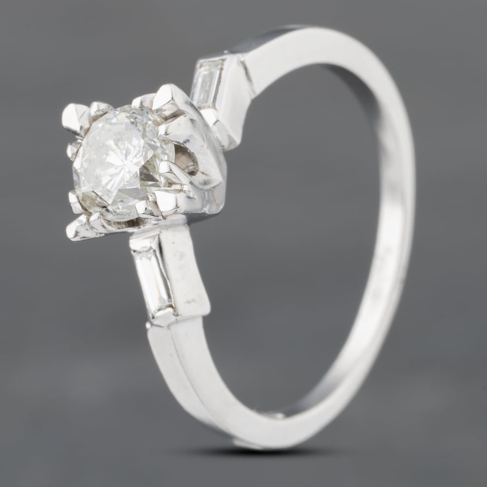 Second Hand 9ct White Gold 0.75ct Brilliant Cut Diamond Solitaire Ring 43121162