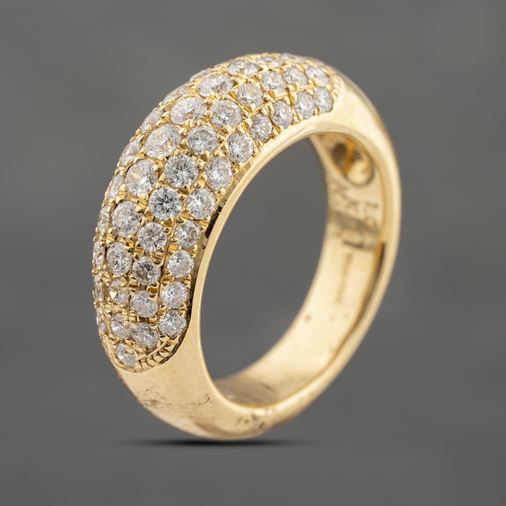 Second Hand 18ct Yellow Gold 1.01ct Brilliant Cut Diamond Graduated Five Row Ring 43121245