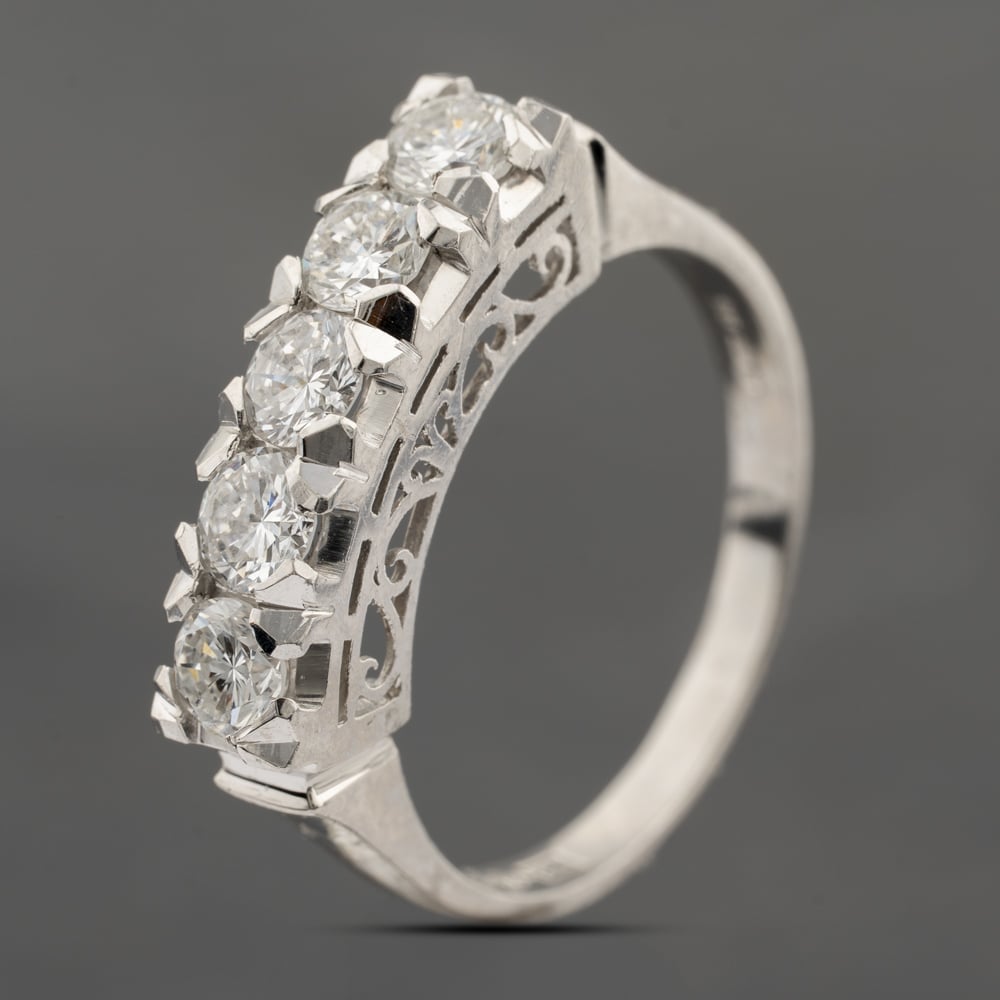 Second Hand Platinum 1.01ct Brilliant Cut Diamond Five Stone Ring 43121255