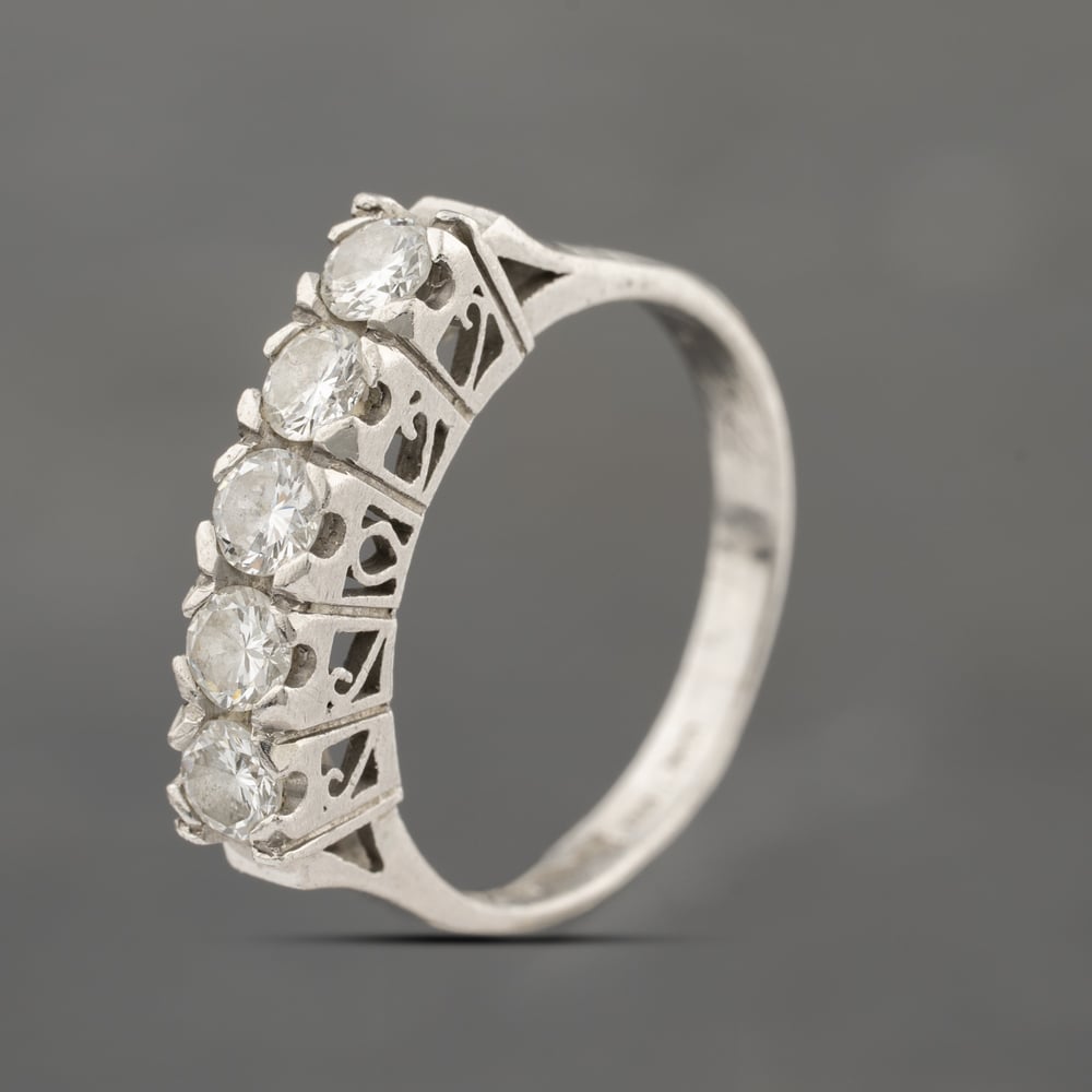 Second Hand Platinum 0.54ct Brilliant Cut Diamond Five Stone Ring 43121275