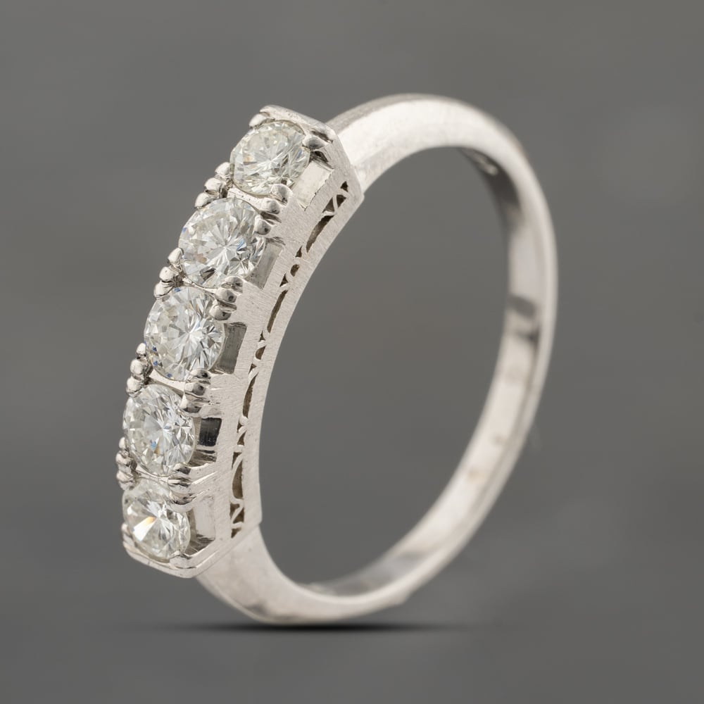 Second Hand Platinum 0.61ct Brilliant Cut Diamond Five Stone Ring 43121279