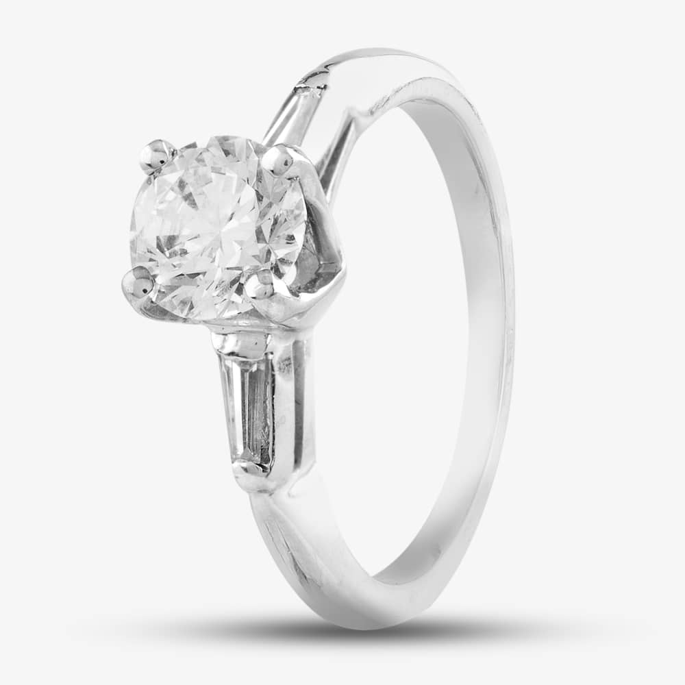 Second Hand 14ct White Gold 0.90ct Brilliant Cut Diamond Solitaire Ring 4312155222