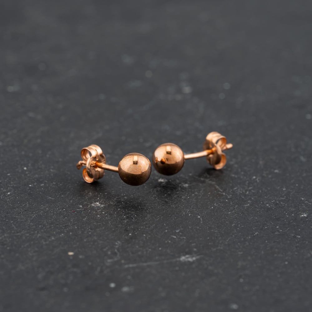 Second Hand Rose Gold 4mm Ball Stud Earrings 43171407