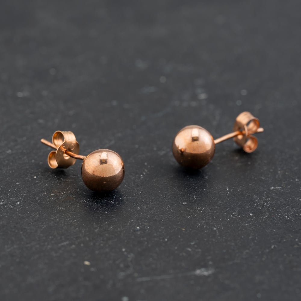 Second Hand Rose Gold 6mm Ball Stud Earrings 43171410