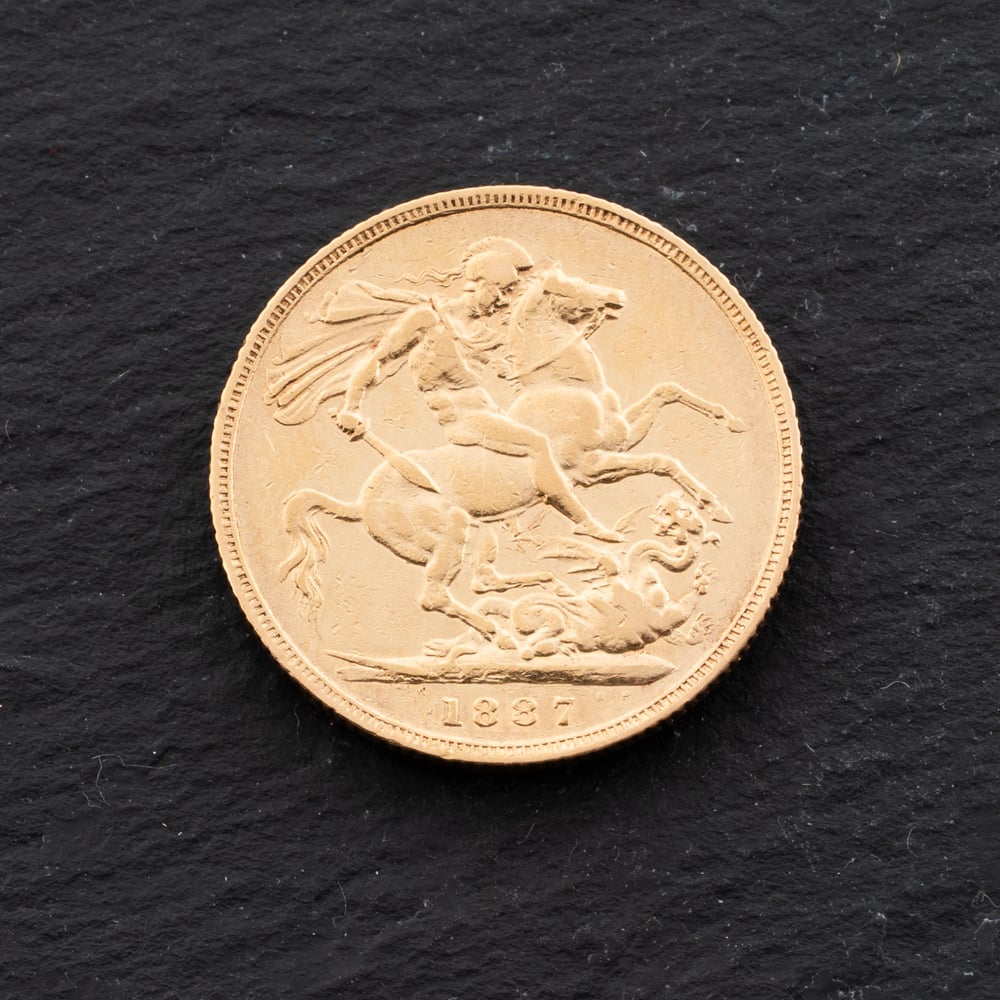 Second Hand Yellow Gold Victoria 1887 Full Sovereign Coin 47021300