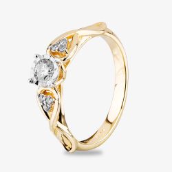 9ct Yellow Gold 0.25ct Diamond Crossover Ring TH010111R