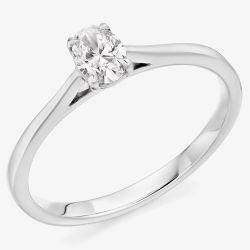 Platinum 0.23ct Certificated Oval Cut Diamond Solitaire Ring ENG2470423