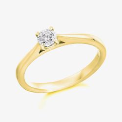9ct Yellow Gold 0.20ct Brilliant Cut Diamond Solitaire Ring ENG23624MT