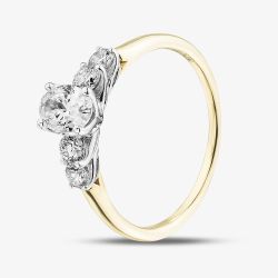 18ct Yellow Gold Certificated 2.51ct Diamond Five Stone Ring 31491YW/80-18