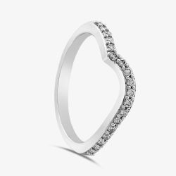 Brown & Newirth 18ct White Gold Brilliant Cut Diamond Curved Wedding Ring VWR5-17 18W