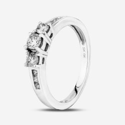 9ct White Gold 0.50ct Diamond Shouldered Trilogy Ring TH010325112136
