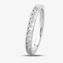 9ct White Gold 0.25ct Diamond Channel Set Half Eternity Ring TH010324R