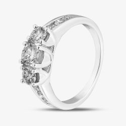9ct White Gold 1.00ct Diamond Trilogy Shoulder Set Ring THR4901-100 (WG)