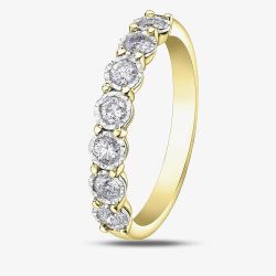 9ct Two Colour Gold 0.35ct Diamond Half Eternity Ring 50L67WG/35-10