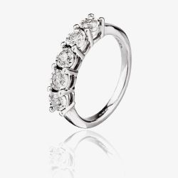 9ct White Gold 0.50ct Diamond Five Stone Ring TH010362R