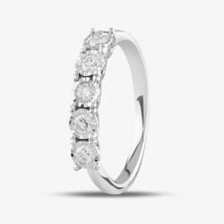 9ct White Gold 0.33ct Brilliant Cut Diamond Half Eternity Ring 50M02W/33-10