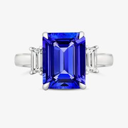 Tivon 18ct White Gold 4.95ct Square Tanzanite & Diamond Ring RW-1503-TZ