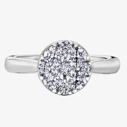 9ct White Gold 0.25ct Diamond Pavé Cluster Ring 30237WG/25-9