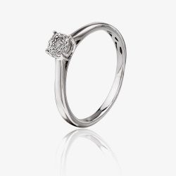 9ct White Gold 0.05ct Diamond Cluster Ring TH011222R