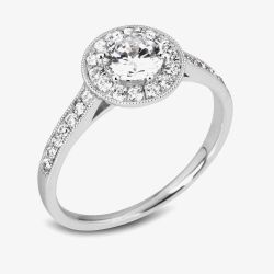 18ct White Gold Diamond Cluster Ring VR11