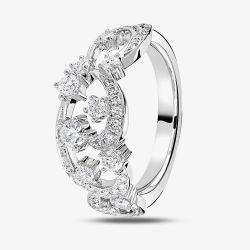 18ct White Gold 0.77ct Diamond Fancy Swirl Band Ring LG213/RA N