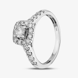 18ct White Gold 1.00ct Diamond Square Cluster Ring TH011325112148