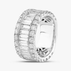 18ct White Gold 4.73ct Baguette & Brilliant Cut Diamond Full Eternity Ring HFVS 18KW