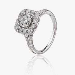 18ct White Gold 2.00ct Diamond Cluster Ring TH011628R