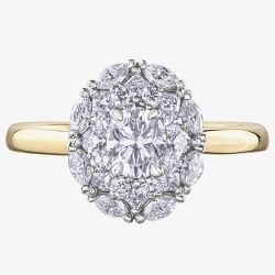 18ct Yellow Gold 1.15ct Multi-Cut Diamond Cluster Ring 30886YW/115-18