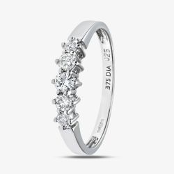 9ct White Gold 0.25ct Graduating Five Stone Diamond Ring PR02707W