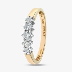 9ct Yellow Gold 0.25ct Graduating Five Stone Diamond Ring PR02707Y
