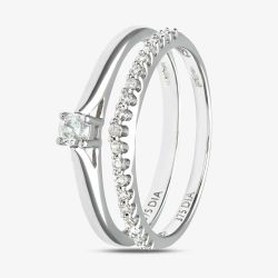 9ct White Gold 0.25ct Diamond Bridal Ring Set PR08560W