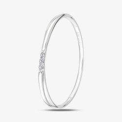 9ct White Gold 0.01ct Three Stone Diamond Ring PR12846W